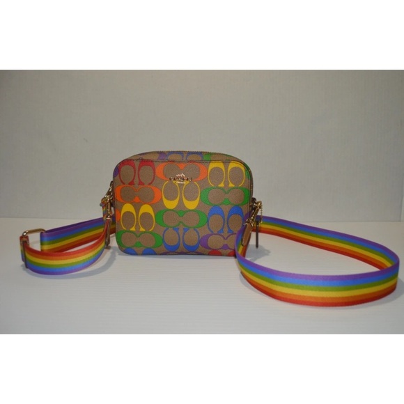Coach Handbags - Coach Rainbow Mini Camera Crossbody Bag